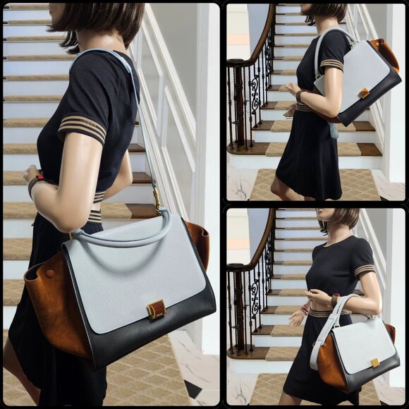 Celine Tri-Color Combi Trapeze Bag - Picture 17 of 17